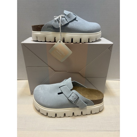 Birkenstock Shoes - NEW Papillio Birkenstock Boston Pap Chunky In Baby Blue Womens Size US 6 EU 37